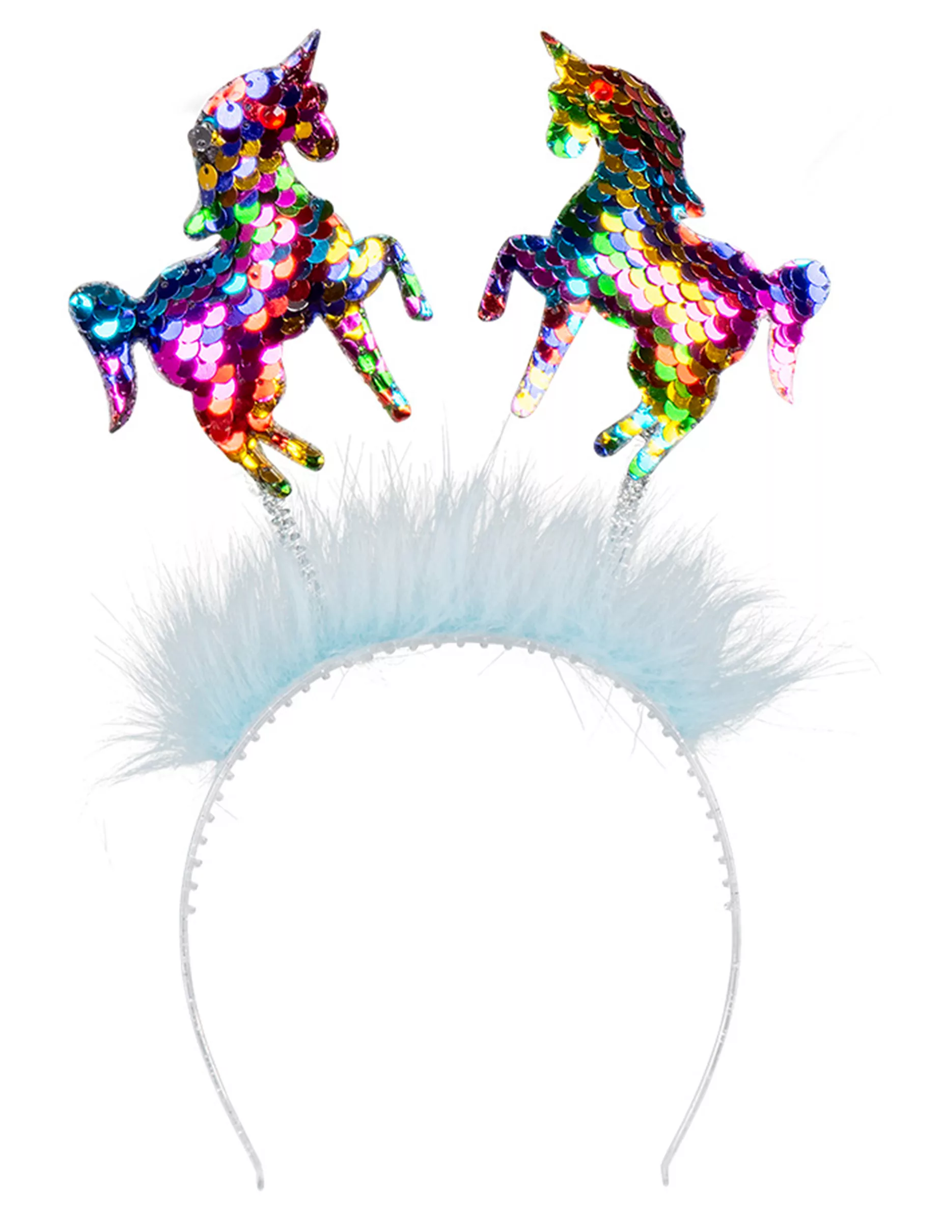 Photo du produit Serre-tête licornes sequins multicolores adulte