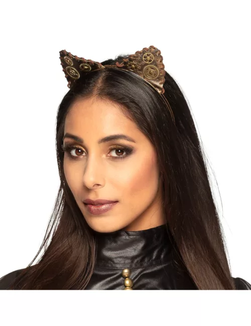 Photo du produit Serre-tête oreilles de chat steampunk adulte