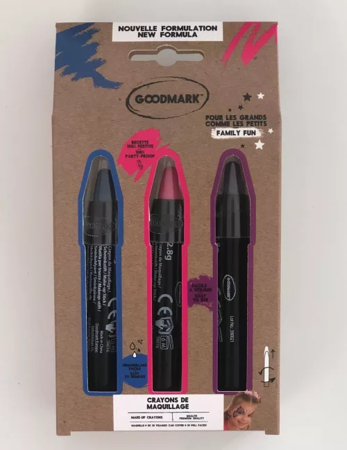 Photo du produit 3 Crayons de maquillage bleu rose violet