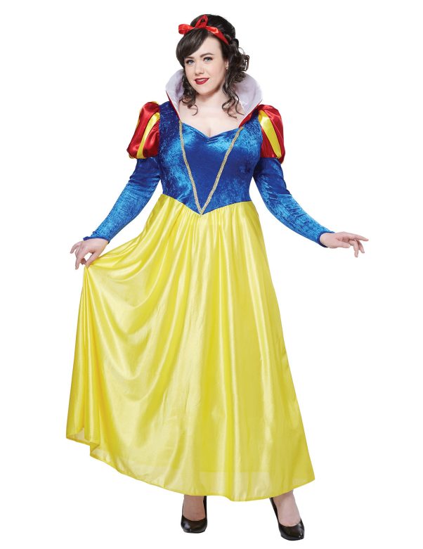 Photo du produit Costume Blanche Neige grande taille pour femme jaune et bleu