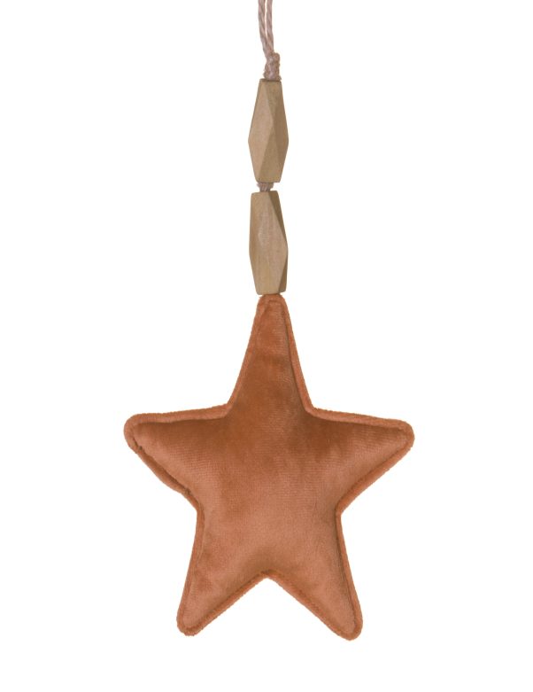 Photo du produit Suspension étoile en velours terracotta 15 cm