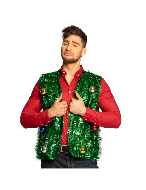 Photo du produit Veste sapin de noel avec boules verte adulte