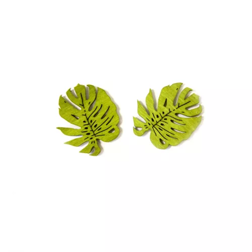 Photo du produit 10 Confettis en bois feuilles tropicales 4 cm