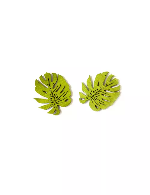 Photo du produit 10 Confettis en bois feuilles tropicales 4 cm