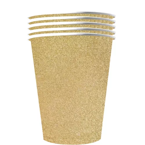 Photo du produit 10 Gobelets américains scintillants carton recyclable or 53 cl