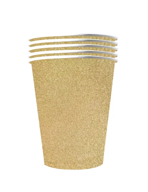 Photo du produit 10 Gobelets américains scintillants carton recyclable or 53 cl