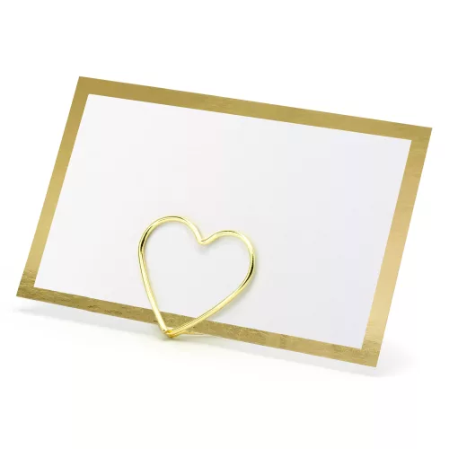 Photo du produit 10 Marque-places blancs et or 9,5 x 5,5 cm