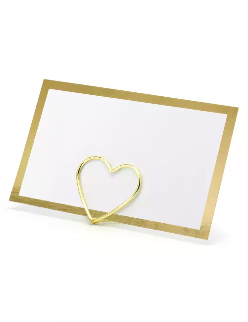 Photo du produit 10 Marque-places blancs et or 9,5 x 5,5 cm