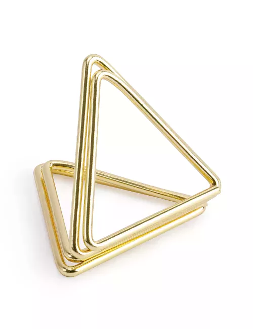 Photo du produit 10 Supports marque-places triangles dorés 2,3 cm