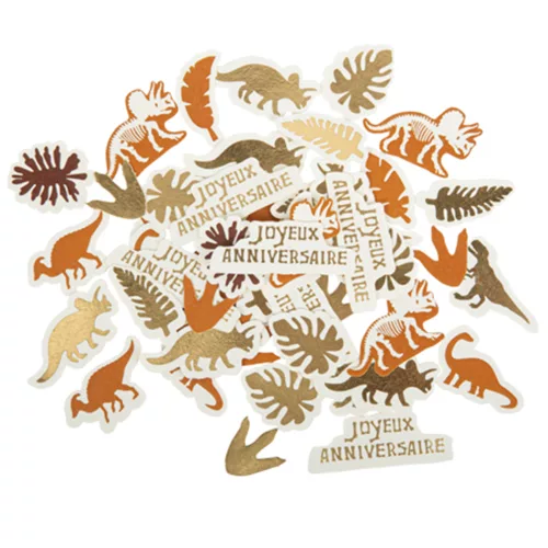 Photo du produit 100 Confettis dinosaures 2 à 5,5 cm