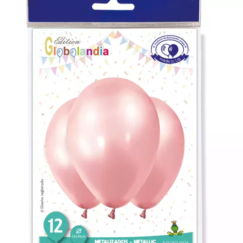 Photo du produit 12 Ballons métallisés rose gold 28 cm