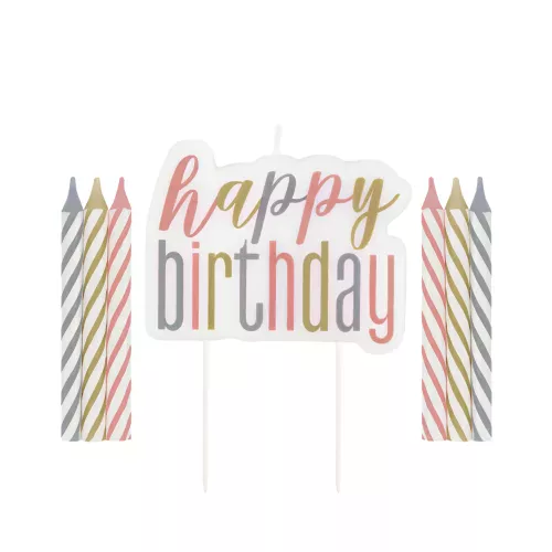 Photo du produit Bougies anniversaire happy birthday pastel