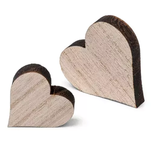 Photo du produit 12 Mini c?urs en bois 2 et 3 cm