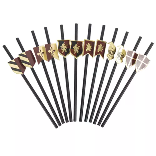 Photo du produit 12 Pailles chevaliers noires 19,5 cm