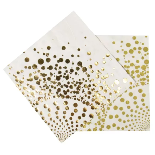 Photo du produit 16 Serviettes dorées luxe 33 x 33 cm