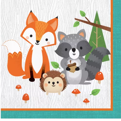 Photo du produit 16 Serviettes en papier animaux de la forêt 33 x 33 cm