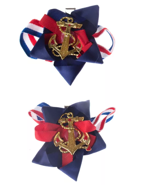 Photo du produit 2 clips pour chaussures ancre marine