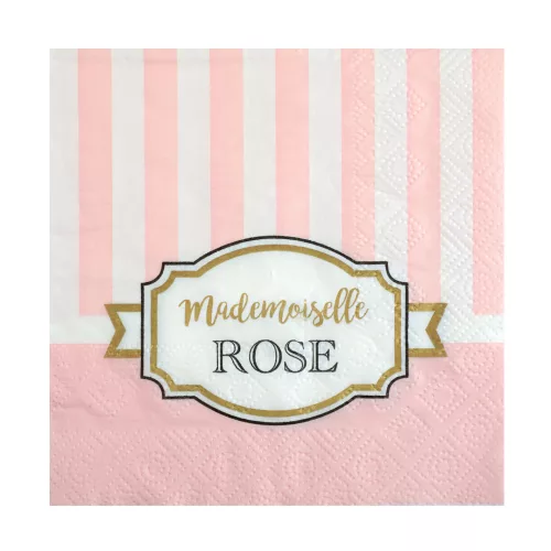 Photo du produit 20 Petites serviettes en papier Baby shower rose 25 x 25 cm