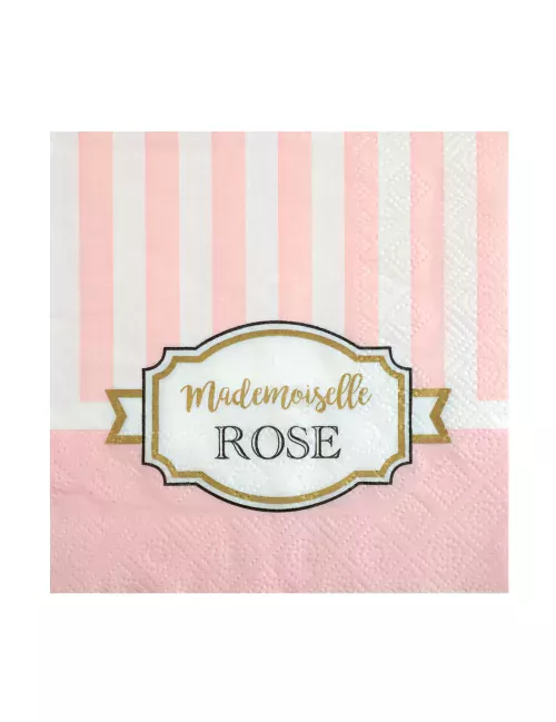 Photo du produit 20 Petites serviettes en papier Baby shower rose 25 x 25 cm