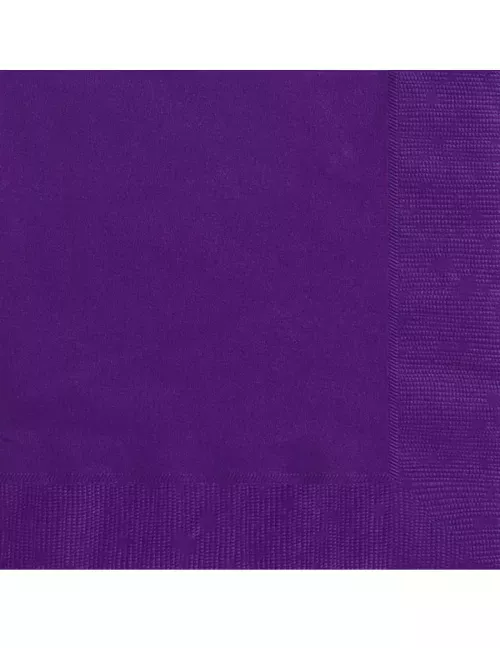 Photo du produit 20 Petites serviettes en papier violet foncé 25 x 25 cm