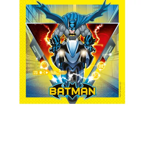 Photo du produit 20 Serviettes en papier Batman jaunes 33 x 33 cm
