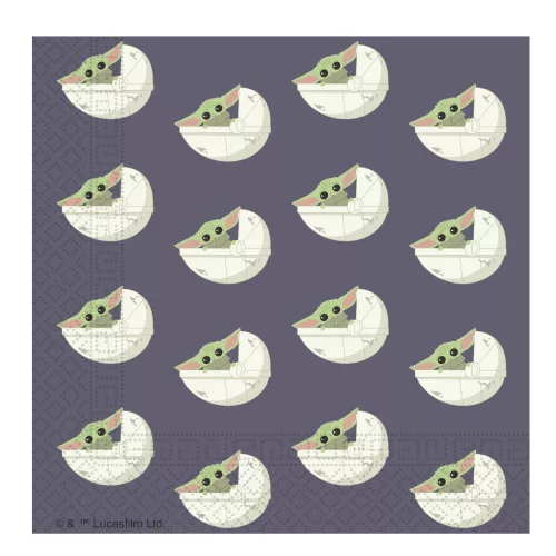 Photo du produit 20 Serviettes en papier bébé Yoda The Mandalorian 33 x 33 cm