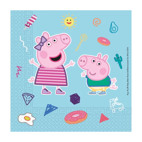 Photo du produit 20 Serviettes en papier compostable Peppa Pig 33 x 33 cm