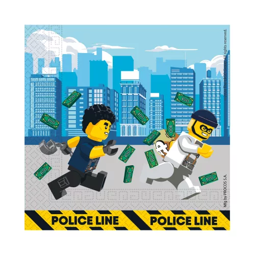 Photo du produit 20 Serviettes en papier FSC® Lego City 33 x 33 cm