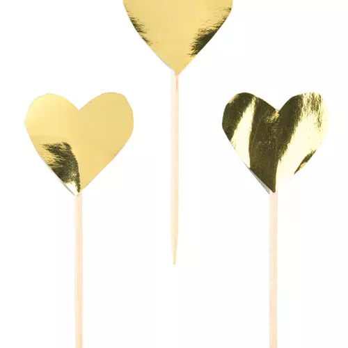 Photo du produit 24 Piques en forme de C?urs d'or