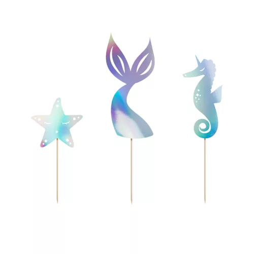 Photo du produit 3 Cake topper sirène holographique 24,5 cm