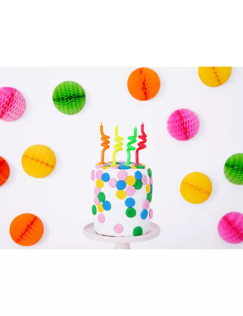 Photo du produit 4 Bougies d'anniversaire tourbillons multicolores 8 cm