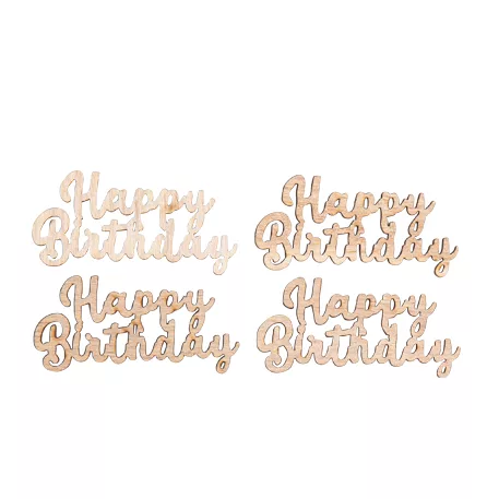 Photo du produit 4 Confettis en bois Happy Birthday 6 x 3 cm