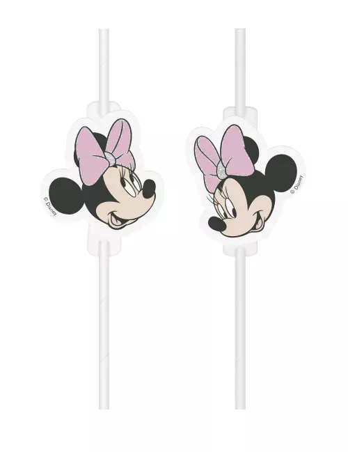 Photo du produit 4 Pailles médaillon en carton visage Minnie