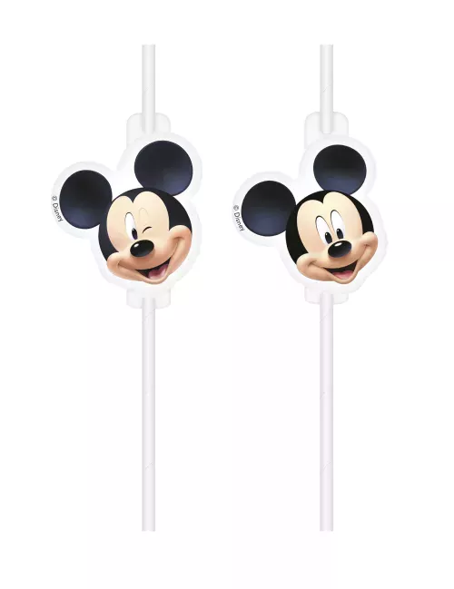 Photo du produit 4 Pailles médaillon en plastique Mickey