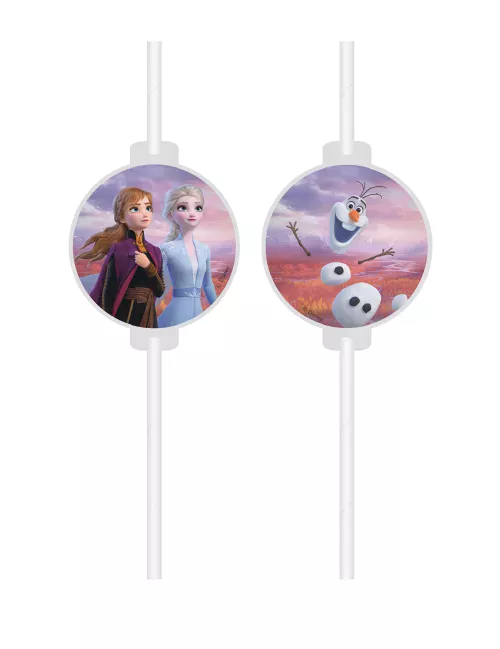 Photo du produit 4 Pailles médaillons en carton La Reine des Neiges 2