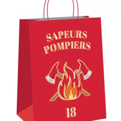 Photo du produit 4 Sacs cadeaux en papier Pompier 20 cm