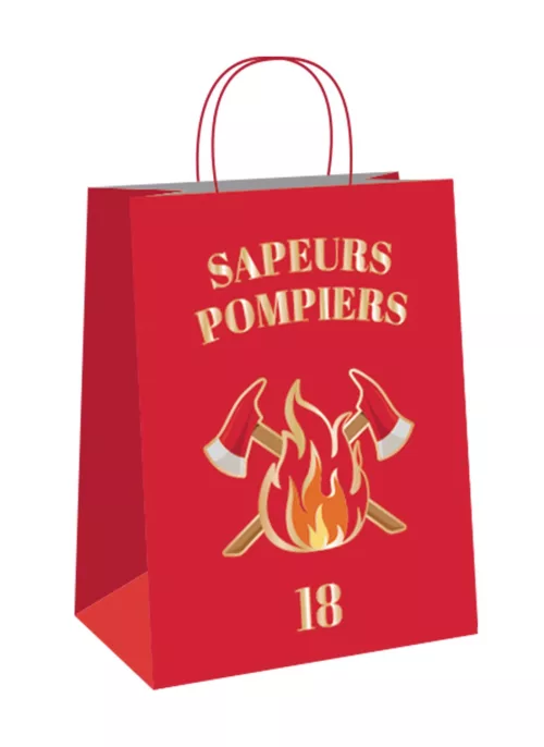 Photo du produit 4 Sacs cadeaux en papier Pompier 20 cm