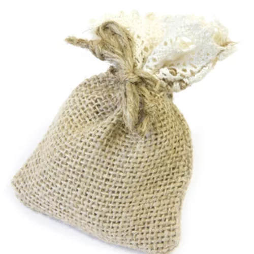 Photo du produit 4 Sacs en jute et dentelle 8 x 10 cm