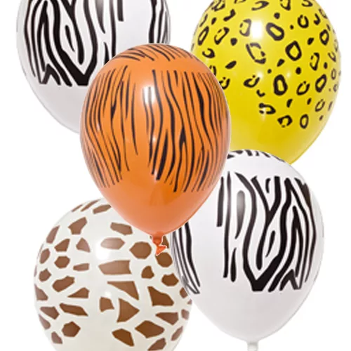 Photo du produit 5 Ballons en latex imprimé safari 29 cm