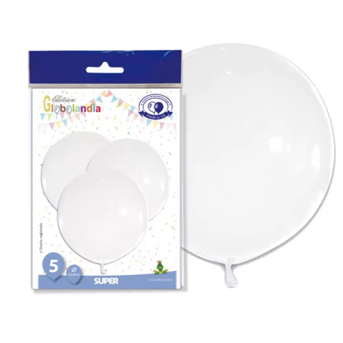 Photo du produit 5 Ballons géants en latex blancs 47 cm