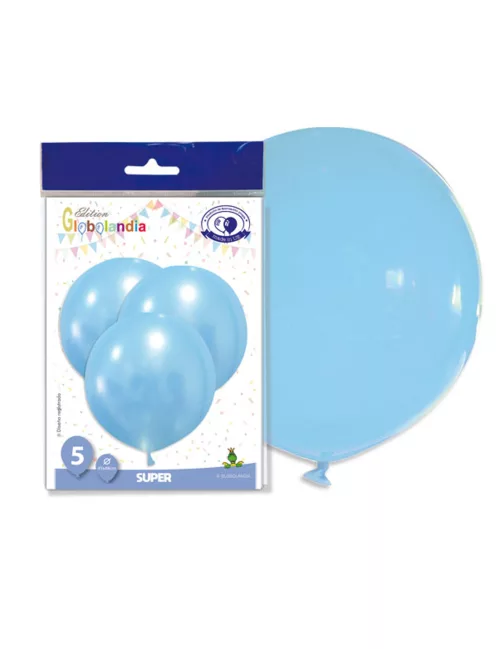 Photo du produit 5 Ballons géants en latex bleus 47 cm