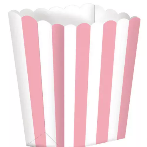 Photo du produit 5 Boîtes à popcorn en carton rose et blanc 6,3 x 13,5 cm