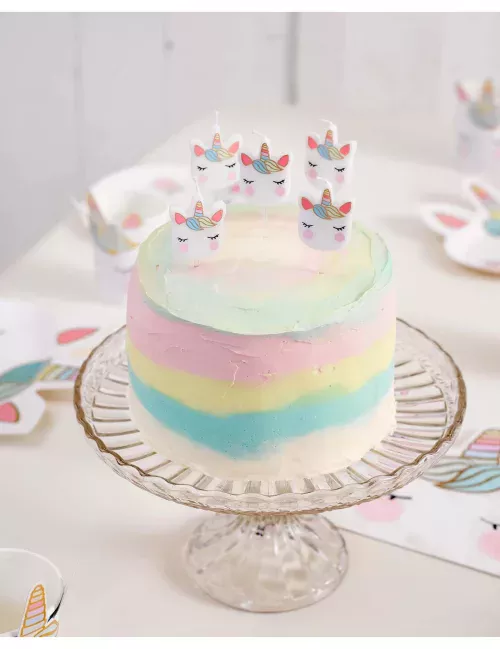 Photo du produit 5 Bougies d'anniversaire tête de licorne