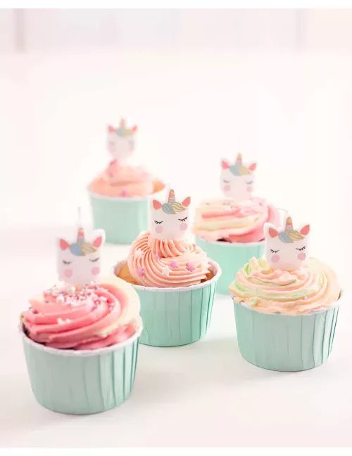 Photo du produit 5 Bougies d'anniversaire tête de licorne