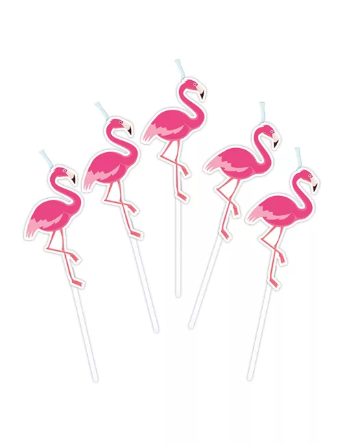 Photo du produit 5 Bougies sur pics flamingo party 3 cm