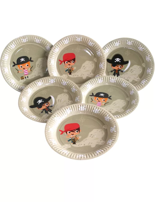 Photo du produit 6 Assiettes en carton Pirate 23 cm