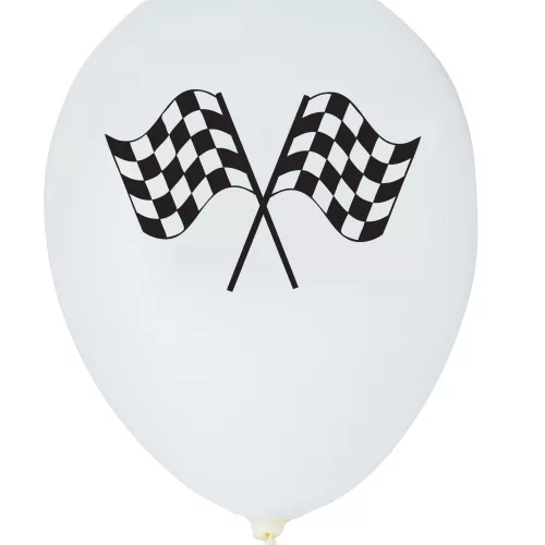 Photo du produit 6 Ballons en latex Racing blancs 30 cm