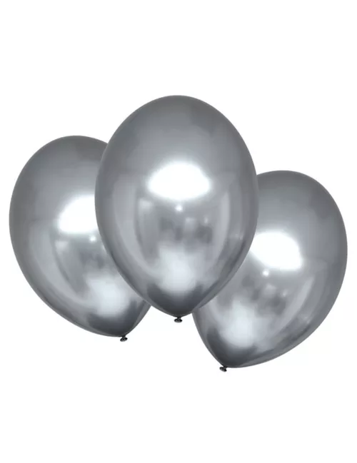 Photo du produit 6 Ballons en latex argentés satinés 28 cm