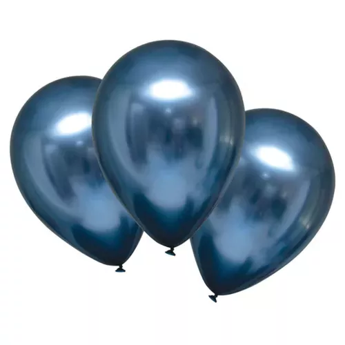 Photo du produit 6 Ballons en latex bleu marine satinés 28 cm