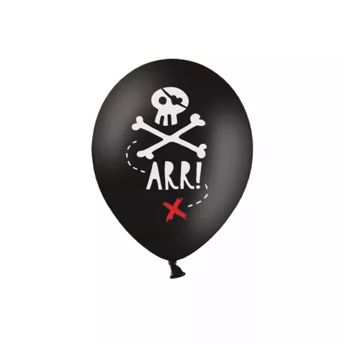 Photo du produit 6 Ballons en latex fête de pirate noirs 30 cm